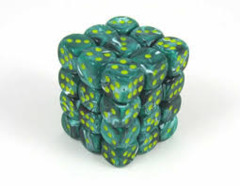 CHX 27855 Malachite Green w/Yellow (36 Vortex 12mm Pipped d6 Dice Block)